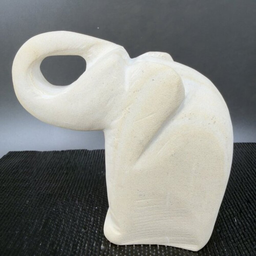 Hand Carved Stone Elephant Primitive Style Heavy Paperweight‎ Figure Decorative